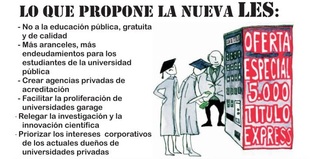 Volante del FEE que resume las objaciones contra el proyecto de Ley de Educación Superior